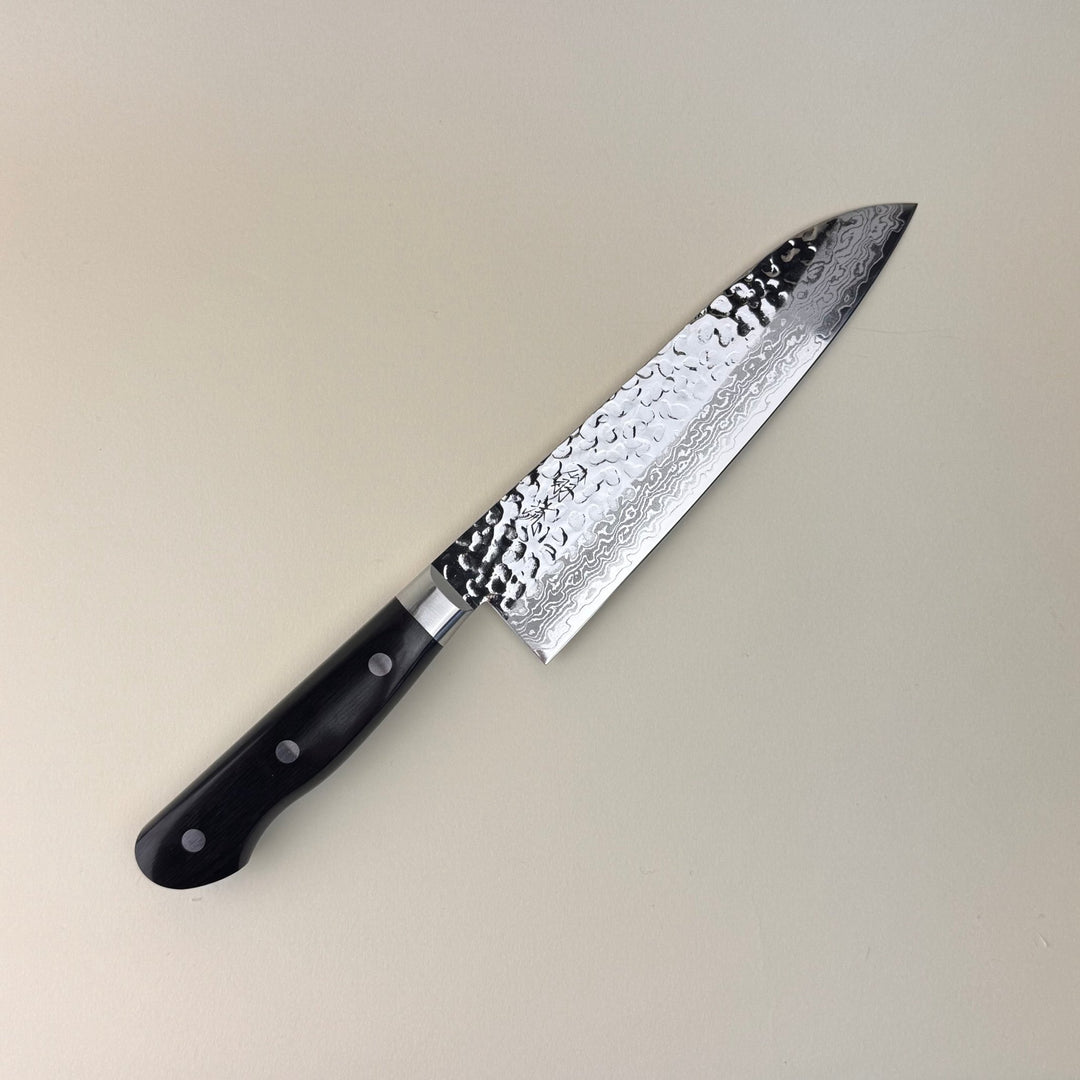 VG10 Damascus Tsuchime Santoku 180 - Community Cutlery