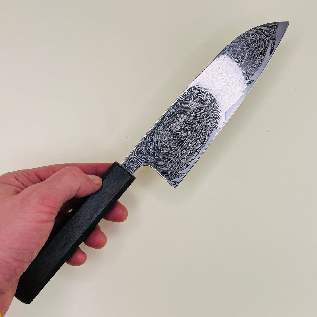 Sakai Kikumori - Damascus Nami Santoku 165mm Sakai Kikumori 