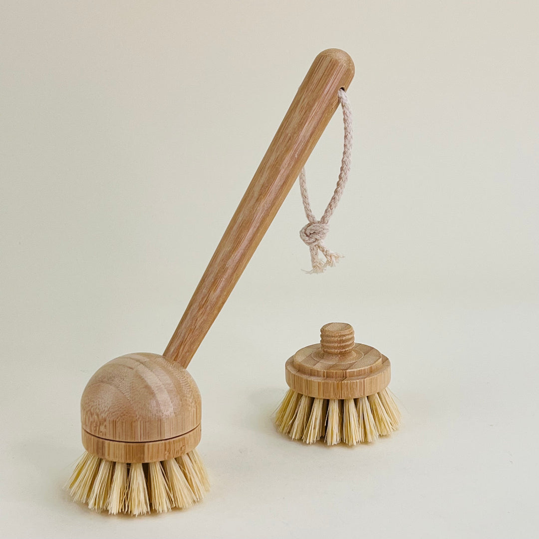 Bamboo Dish Brush with handle and replacement head