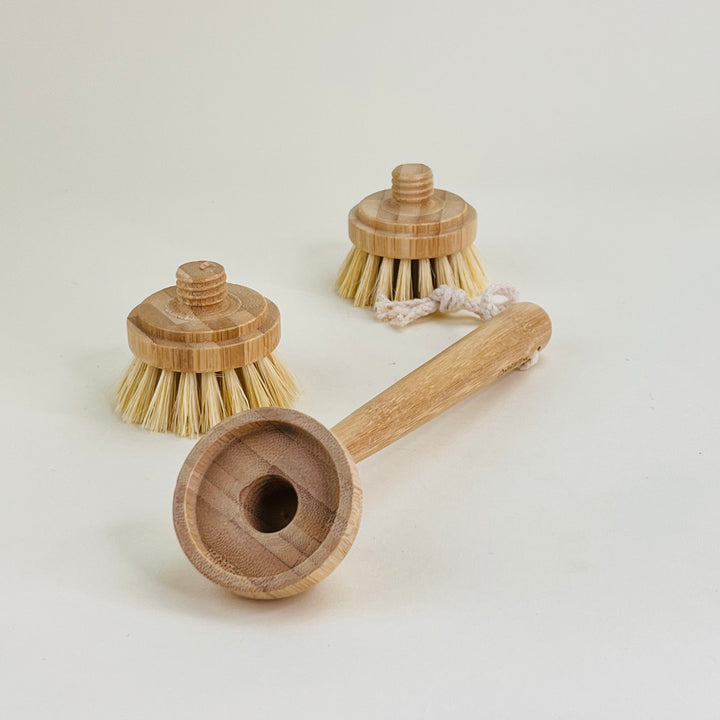 Bamboo Dish Brush with handle and replacement head