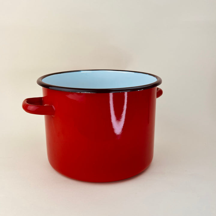 Enamel Cooking Pot with Lid - Large