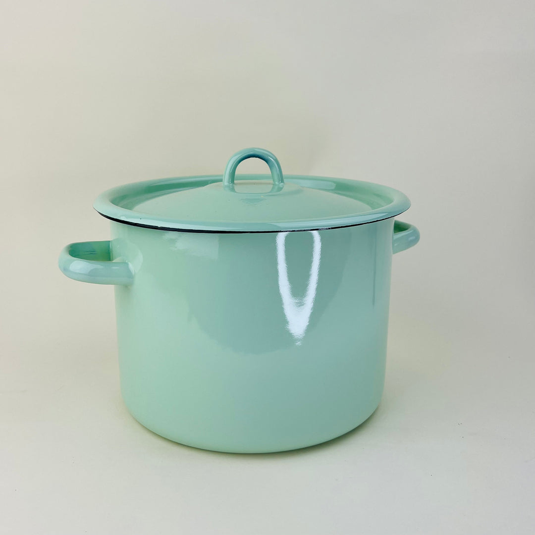 Enamel Cooking Pot with Lid - Large