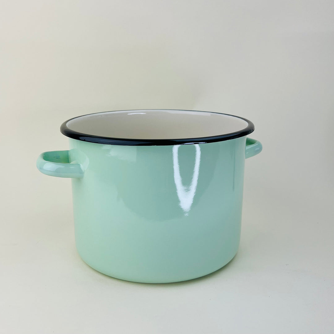 Enamel Cooking Pot with Lid - Large