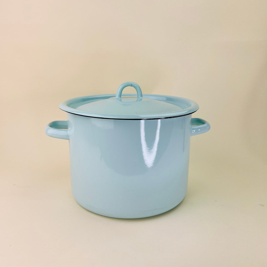 Enamel Cooking Pot with Lid - Large