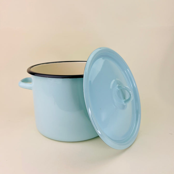 Enamel Cooking Pot with Lid - Large