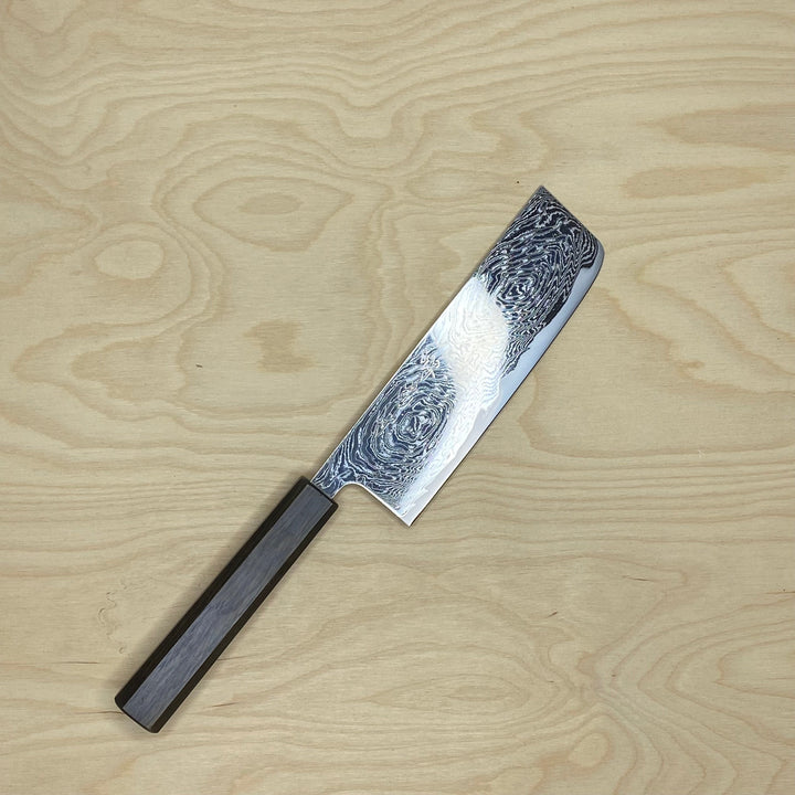 Sakai Kikumori - Damascus Nami Nakiri 165mm Community Cutlery 