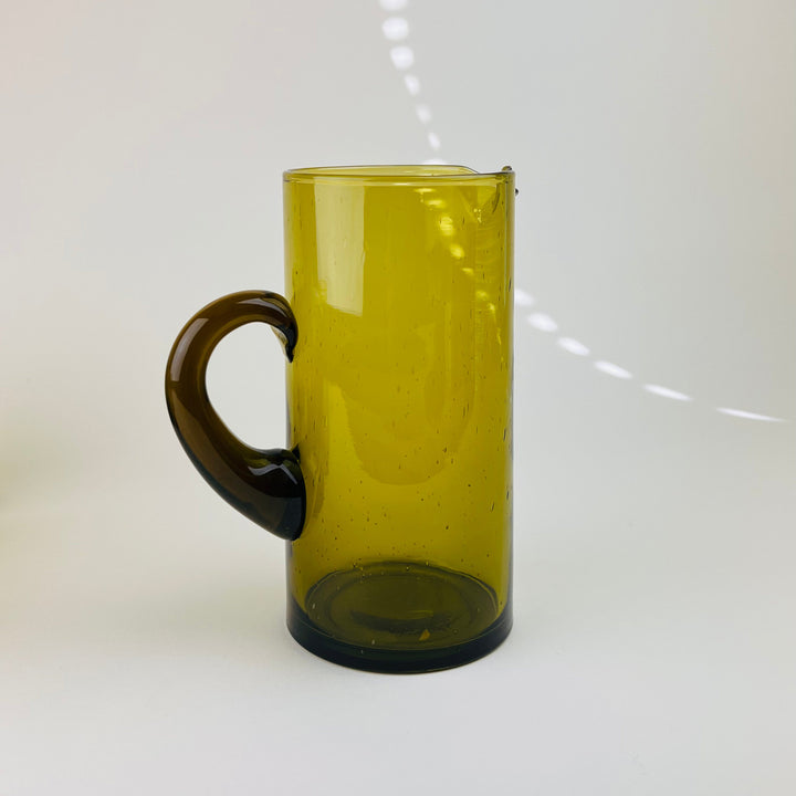 Amber Recycled Moroccan Glass Jug moroccan White 