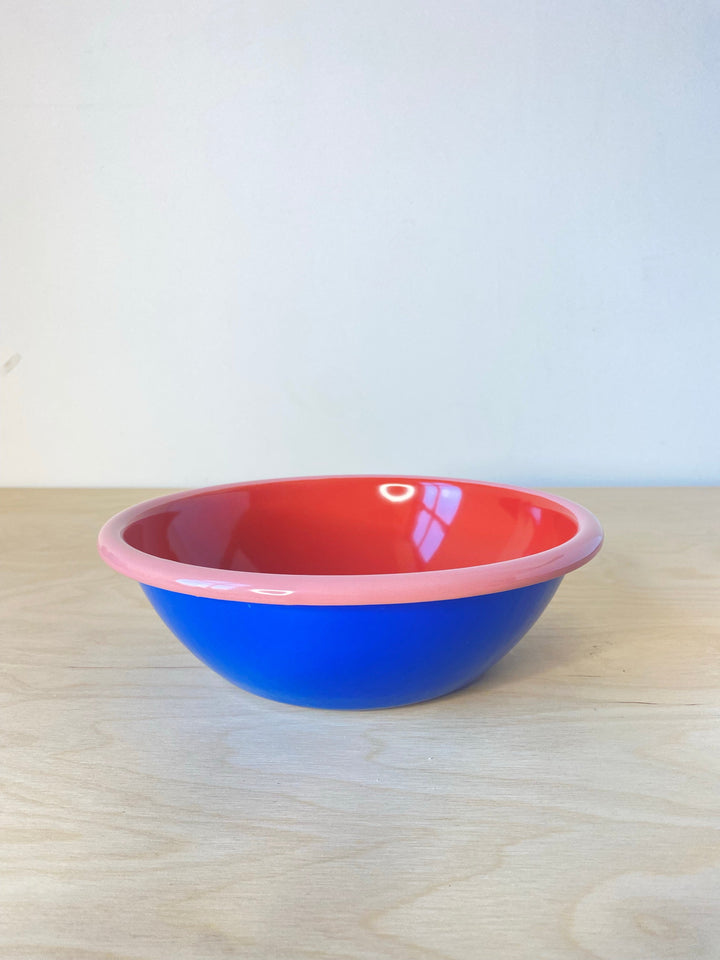 Bornn Enamelware - Large Colorama Bowl Community Cutlery Electric Blue and Coral 