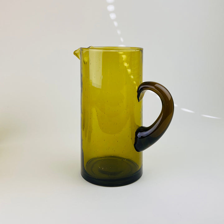 Amber Recycled Moroccan Glass Jug moroccan White Jug 
