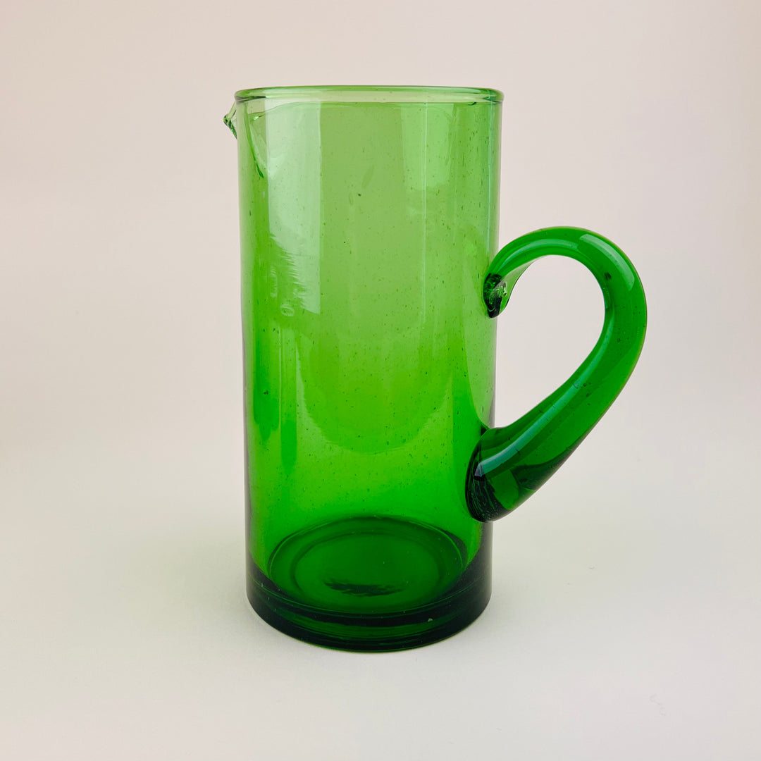 Green Recycled Moroccan Glass Jug moroccan White Jug 