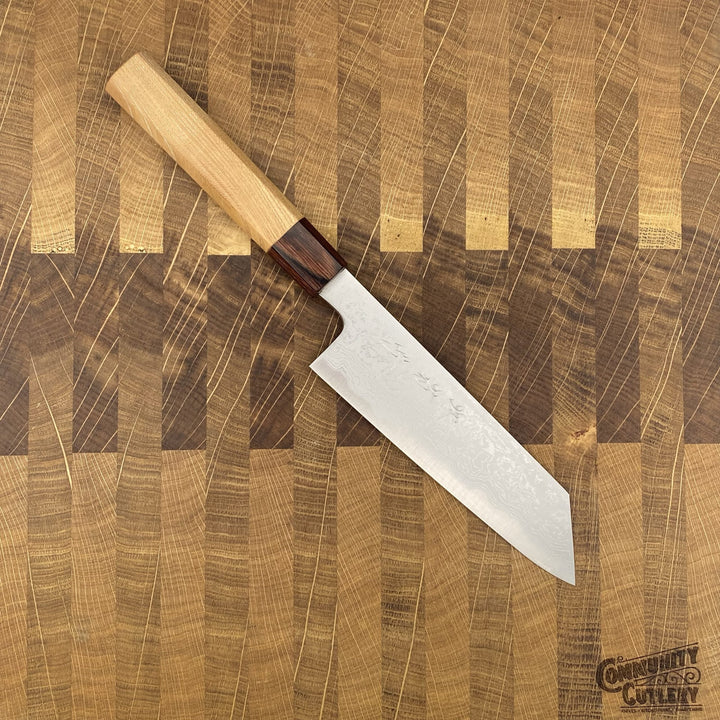 Sakai Kikumori - Aoichi Damascus Kiritsuke Santoku Community Cutlery 