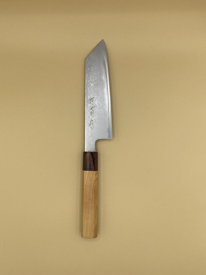 Sakai Kikumori - Aoichi Damascus Kiritsuke Santoku Community Cutlery 