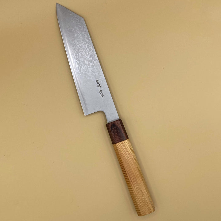 Sakai Kikumori - Aoichi Damascus Kiritsuke Santoku Community Cutlery 