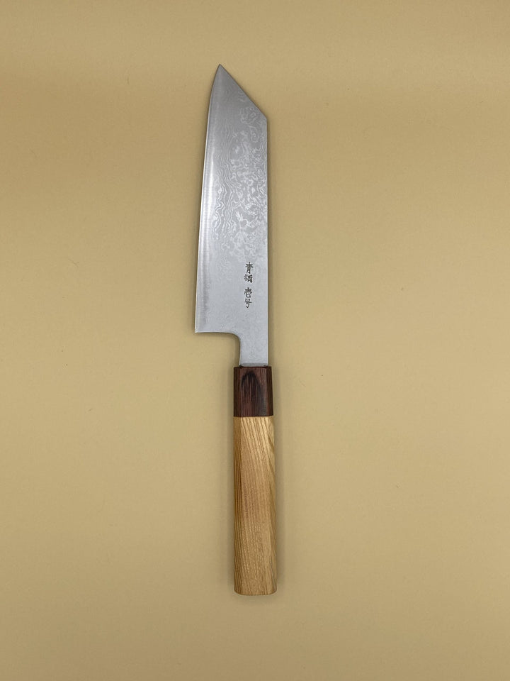 Sakai Kikumori - Aoichi Damascus Kiritsuke Santoku Community Cutlery 